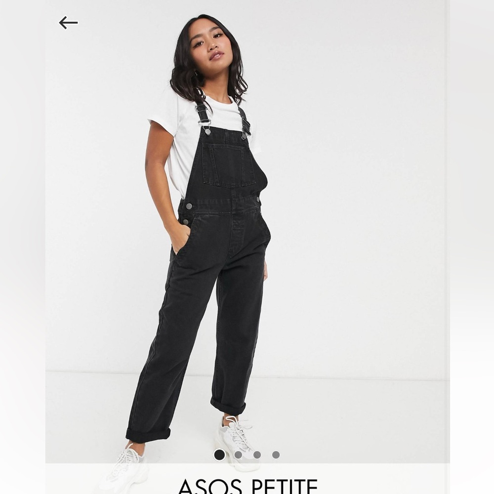 ASOS DESIGN Petite' original' denim overalls in washed black
